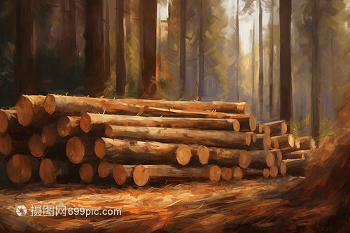 木材行业法规插画