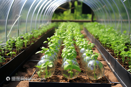 温室中的蔬菜幼苗