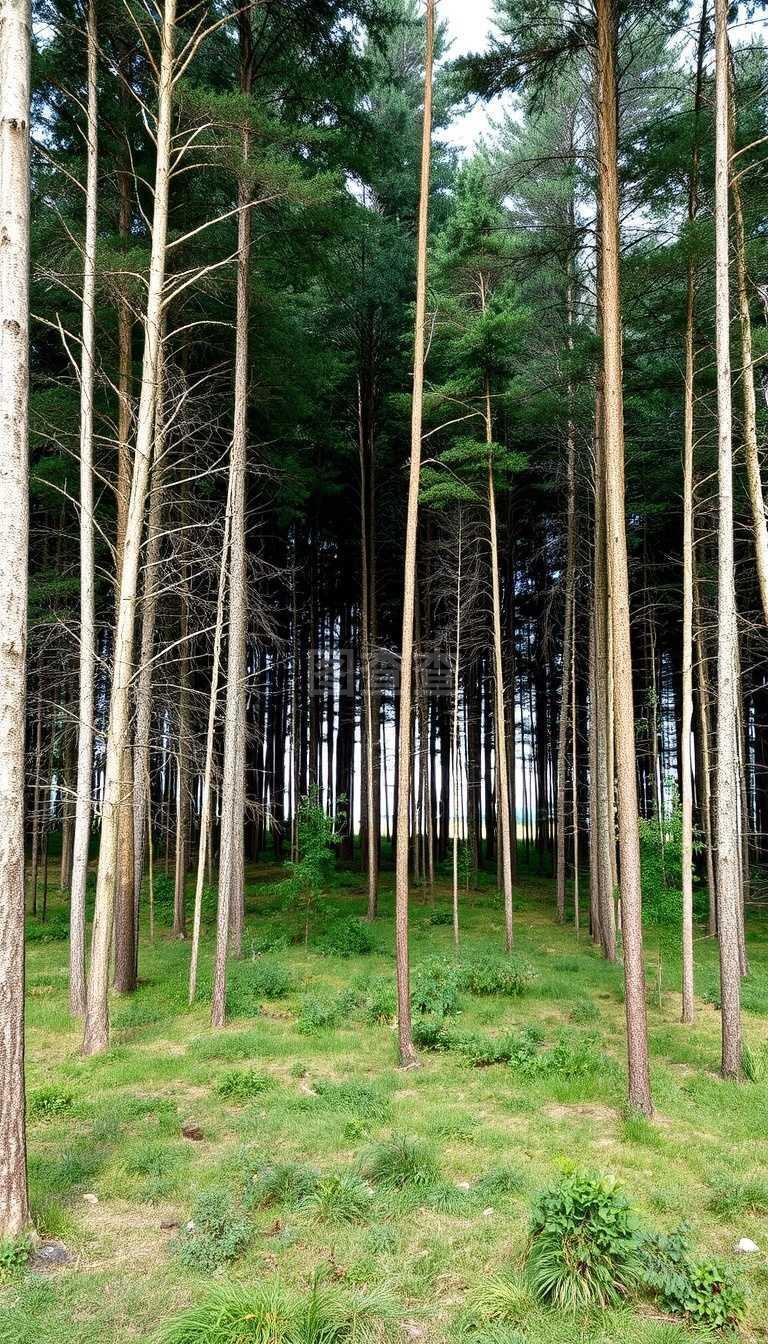 林木林景观空白,树木众多